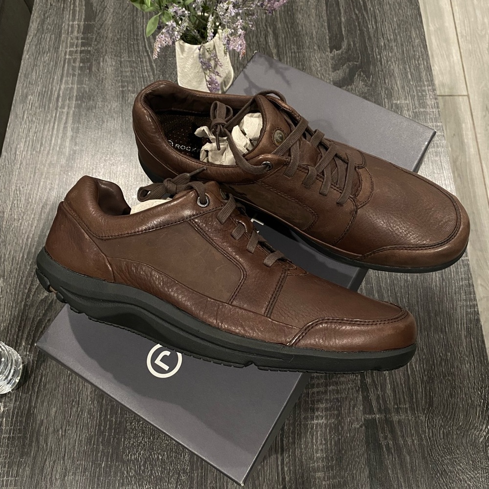 Rockport Brown Leather Shoes Size 12 Men